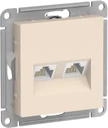 Розетка информационная RJ45 двойная категория 5e (Бежевый)