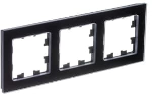 Рамка Systeme AtlasDesign Nature, 3 поста (Натуральное стекло, чёрный)