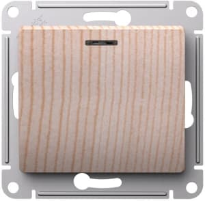 Одноклавишный выключатель с подсветкой (Сосна)