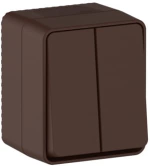 AtlasDesign PROFI IP54 О/У 2-клавишный ВЫКЛЮЧАТЕЛЬ 10 АХ, КОРИЧНЕВЫЙ