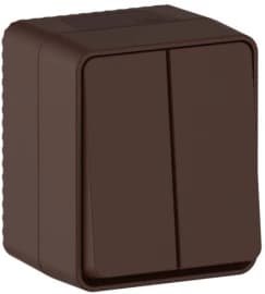 AtlasDesign PROFI IP54 О/У 2-клавишный ВЫКЛЮЧАТЕЛЬ 10 АХ, КОРИЧНЕВЫЙ
