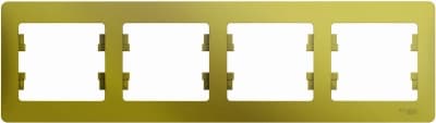 Рамка Systeme Glossa, 4 поста, горизонтальная, Фисташковая