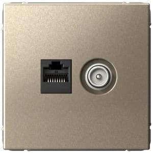 Розетка двойная Systeme Art Gallery ТВ + компьютерная RJ45 кат. 5e (Шампань)