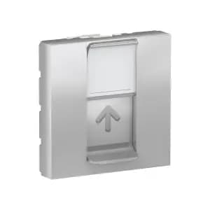 UNICA MODULAR ЛИЦ. ПАНЕЛЬ RJ45, одиночная, без коннектора, 2 модуля, АЛЮМИНИЙ