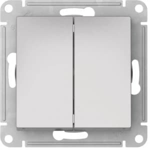 Двухклавишный выключатель на автозажимах (Алюминий)