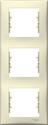 Рамка Schneider Sedna, 3 поста, вертикальная, Бежевая