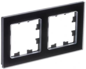 Рамка Systeme AtlasDesign Nature, 2 поста (Натуральное стекло, чёрный)