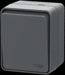 Влагозащищенный одноклавишный переключатель IP54 (Антрацит)