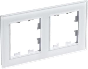 Рамка Systeme AtlasDesign Nature, 2 поста (белое стекло)