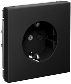 Розетка электрическая Schneider со шторками на автозажимах (Карбон)