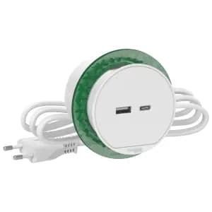 БЛОК РОЗЕТОЧНЫЙ USB тип А + тип С БЕЛЫЙ