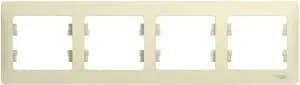 Рамка Systeme Glossa, 4 поста, горизонтальная, Бежевая