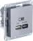 Зарядное устройство USB Schneider, USB-A 1.5A + USB-C 3A 45Вт, 2.25A (Сталь)