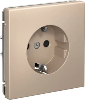 Розетка электрическая Schneider со шторками (Песочный)