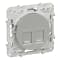 S53R481 Розетка компьютерная двойная Odace RJ45 cat. 5е, неэкранированная (Алюминий)