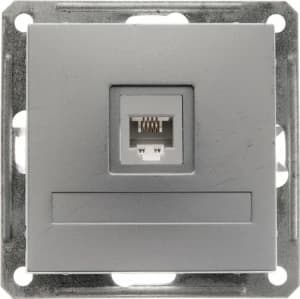 Телефонная розетка  Schneider W59  (Матовый хром) RJ11