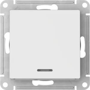 Одноклавишный переключатель с подсветкой на автозажимах (Белый)