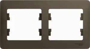 Рамка Systeme Glossa, 2 поста, горизонтальная (шоколад)