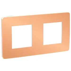 Рамка Schneider Studio Metal, 2 поста (медь/белый)