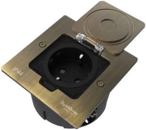 MultiDesk Лючок с розеткой 2К+З, 16А/250В, IP44 с монтажной коробкой для стены, фальшпола, стола Ант