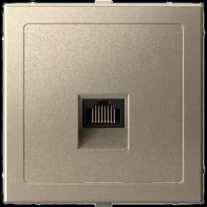 Розетка информационная RJ45 категория 5e AtlasDesign с адаптером (Шампань)