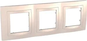 Рамка с декоративным элементом, 3 места (бежевый)