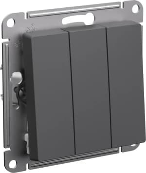 Трёхклавишный выключатель (Базальт)