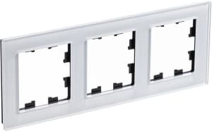 Рамка Systeme AtlasDesign Nature, 3 поста (белое стекло)