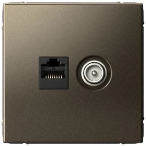 Розетка двойная Systeme Art Gallery ТВ + компьютерная RJ45 кат. 5e (Мокко)