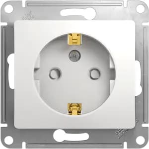 Розетка электрическая Schneider со шторками (Белый)