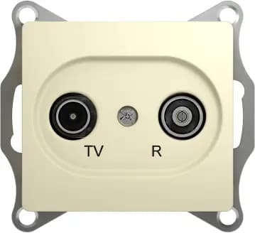 Розетка TV/R проходная Glossa (бежевая)