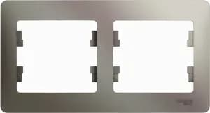 Рамка Systeme Glossa, 2 поста, горизонтальная (платина)