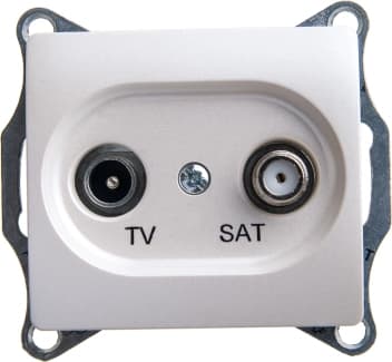 Розетка TV-SAT Glossa проходная 4DB (перламутр)