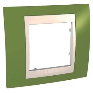 Рамки Unica Хамелеон, 1 пост - фисташковая с бежевой вставкой