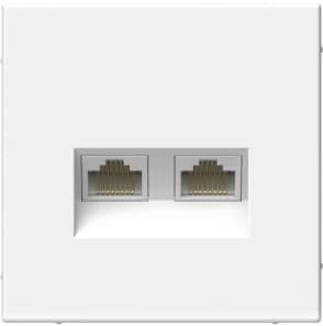 Розетка информационная RJ45 двойная категория 6a (Белый)