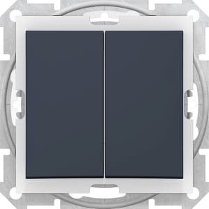 Влагозащищенный двухклавишный выключатель IP44 (Графит)