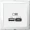 Зарядное устройство USB Schneider, USB-A (1.5A) + USB-C (3A, 45Вт), AtlasDesign с адаптером (Белый)