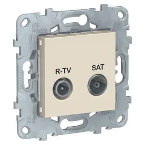 Розетка R-TV/SAT Unica New одиночная (бежевый)