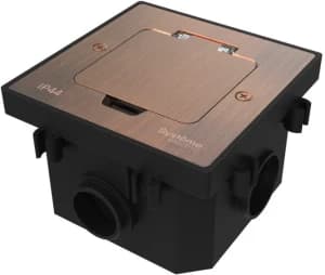 MultiDesk Лючок на 2 модуля IP44 с монтажной коробкой для бетонных полов МЕДЬ, тип MDK20