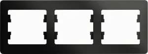 Рамка Systeme Glossa, 3 поста, горизонтальная (антрацит)