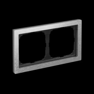 Рамка Schneider Systeme ArtGallery Pure, 2 поста (Металл / Алюминий)