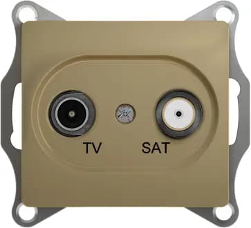Розетка TV/SAT проходная Glossa (титан)