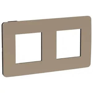 Рамка Schneider Studio Color, 2 поста (песочный/антрацит)