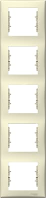 Рамка Schneider Sedna, 5 постов, вертикальная, Бежевая