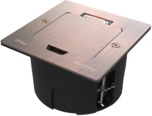 MultiDesk Лючок на 2 модуля IP44 с монтажной коробкой для стены, фальшпола, стола МЕДЬ, тип MDK20