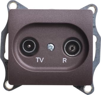 Розетка TV-R Glossa оконечная 1DB (шоколад)