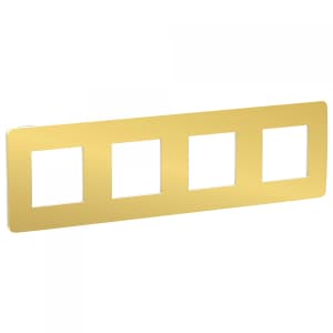 Рамка Schneider Studio Metal, 4 поста (золото/белый)
