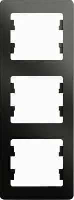 Рамка Systeme Glossa, 3 поста, вертикальная (антрацит)