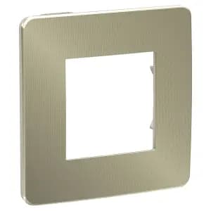 Рамка Schneider Studio Metal, 1 пост (бронза/бежевый)