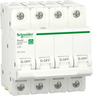 Автоматический выключатель Schneider Resi9 - 4P - 50A - C - 6kA - 4M - 400В